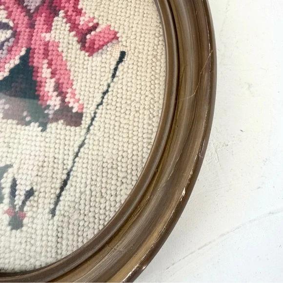 Vintage Victorian Needleworks Wall Decor Cross Stitch Embroidery Set of 2 - Picture 7 of 9